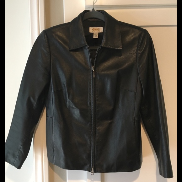 talbots leather jacket
